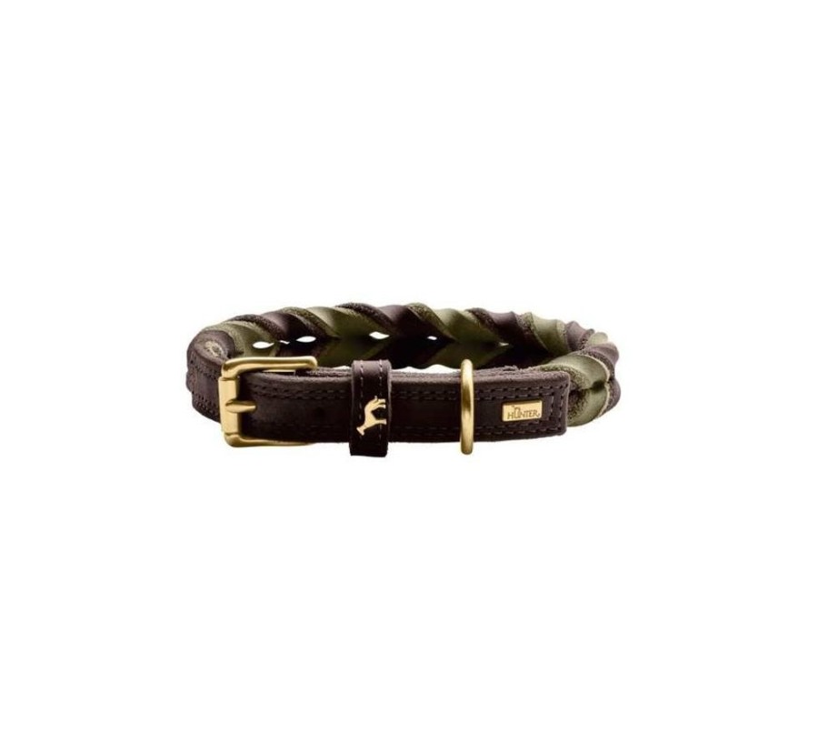 Hond Hunter Hondenhalsband | Hunter Hondenhalsband Solid Education Duo Bruin